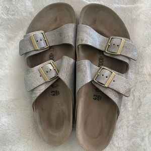 NEW Silver Birkenstock’s size 43